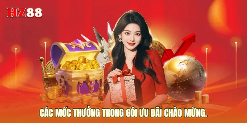 Các mốc thưởng trong gói ưu đãi chào mừng
